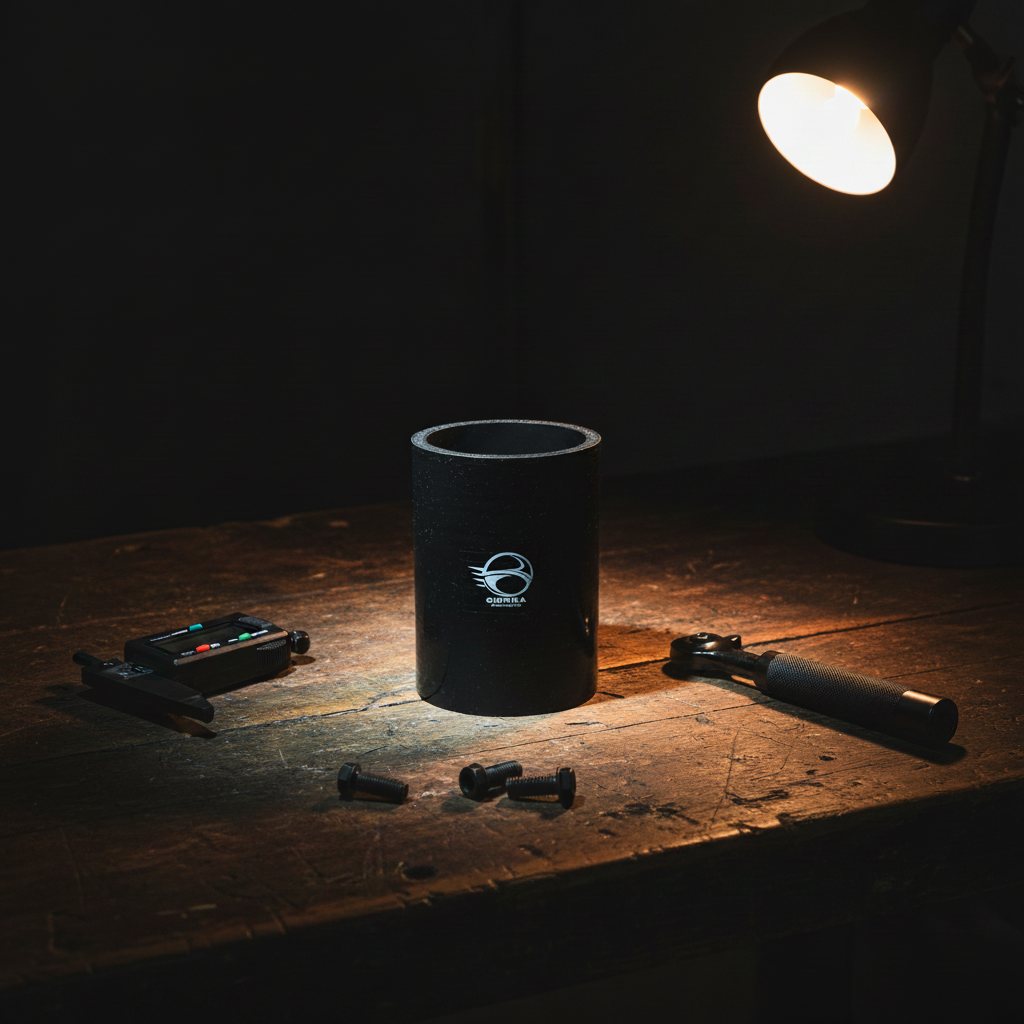 Sierra silicone coupler on the workbench under a work lamp